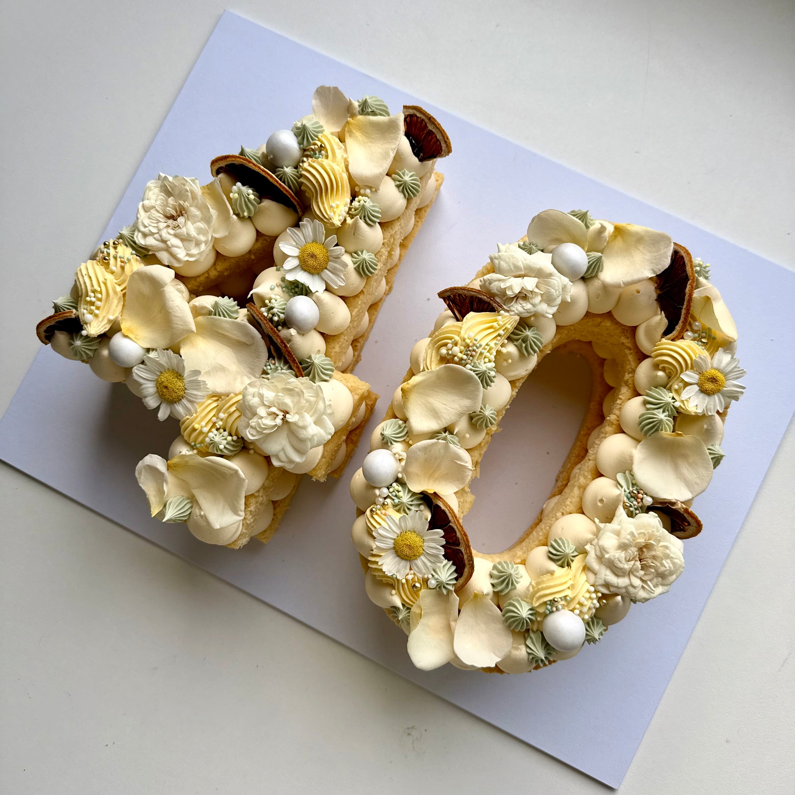 Double Digit Fruits + Florals Number / Letter Cake