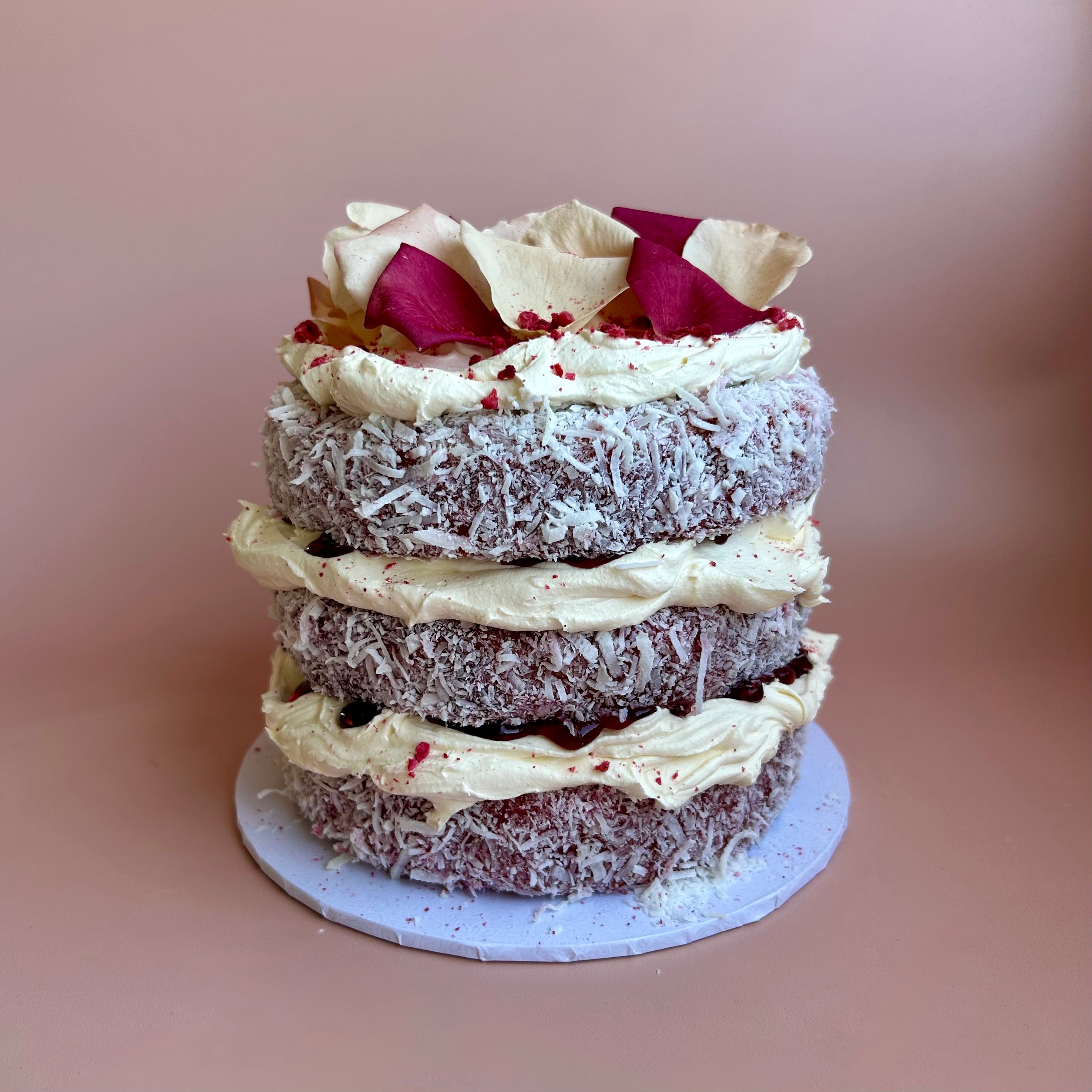 The BB Raspberry Lamington Cake