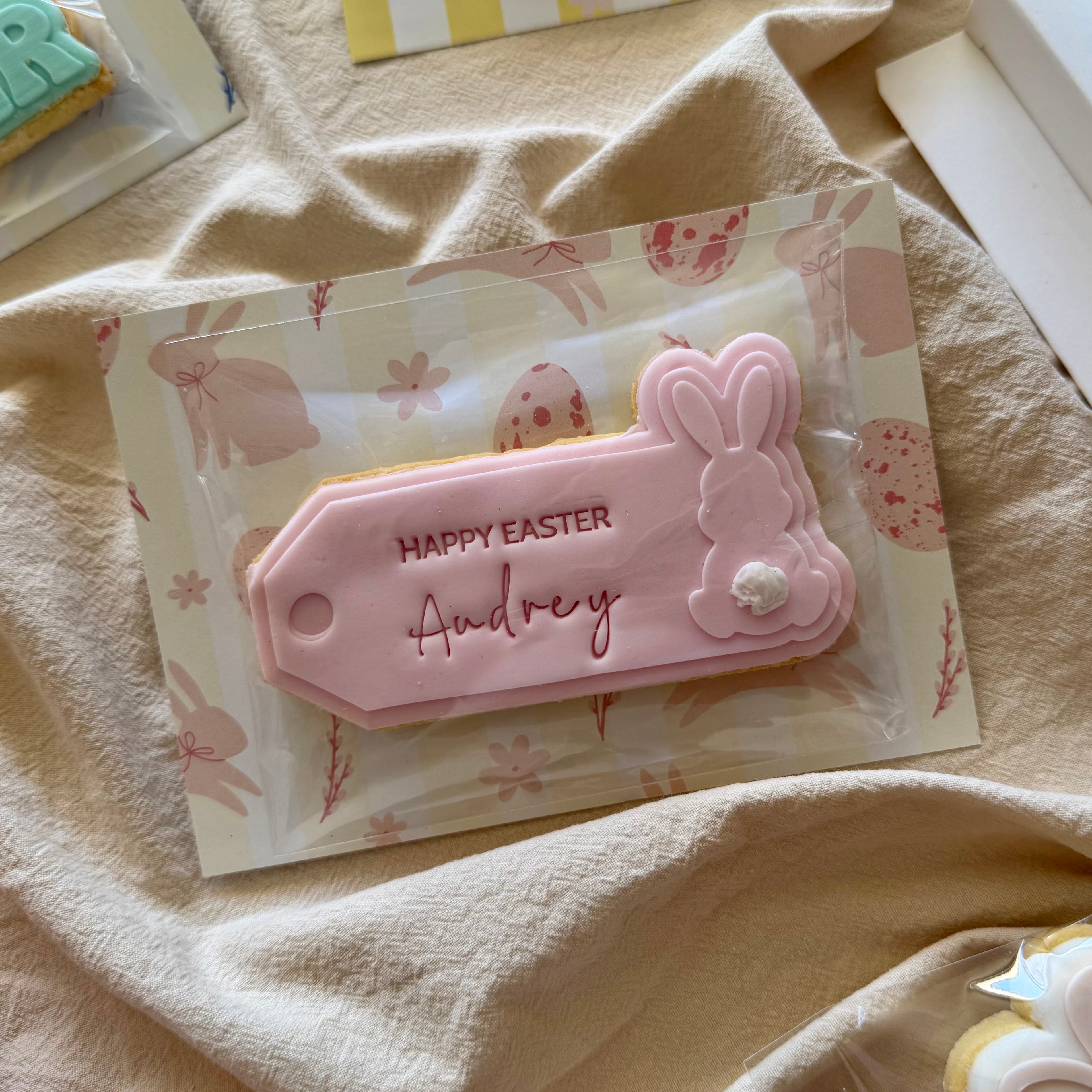 Personalised Easter Bunny Name Cookie