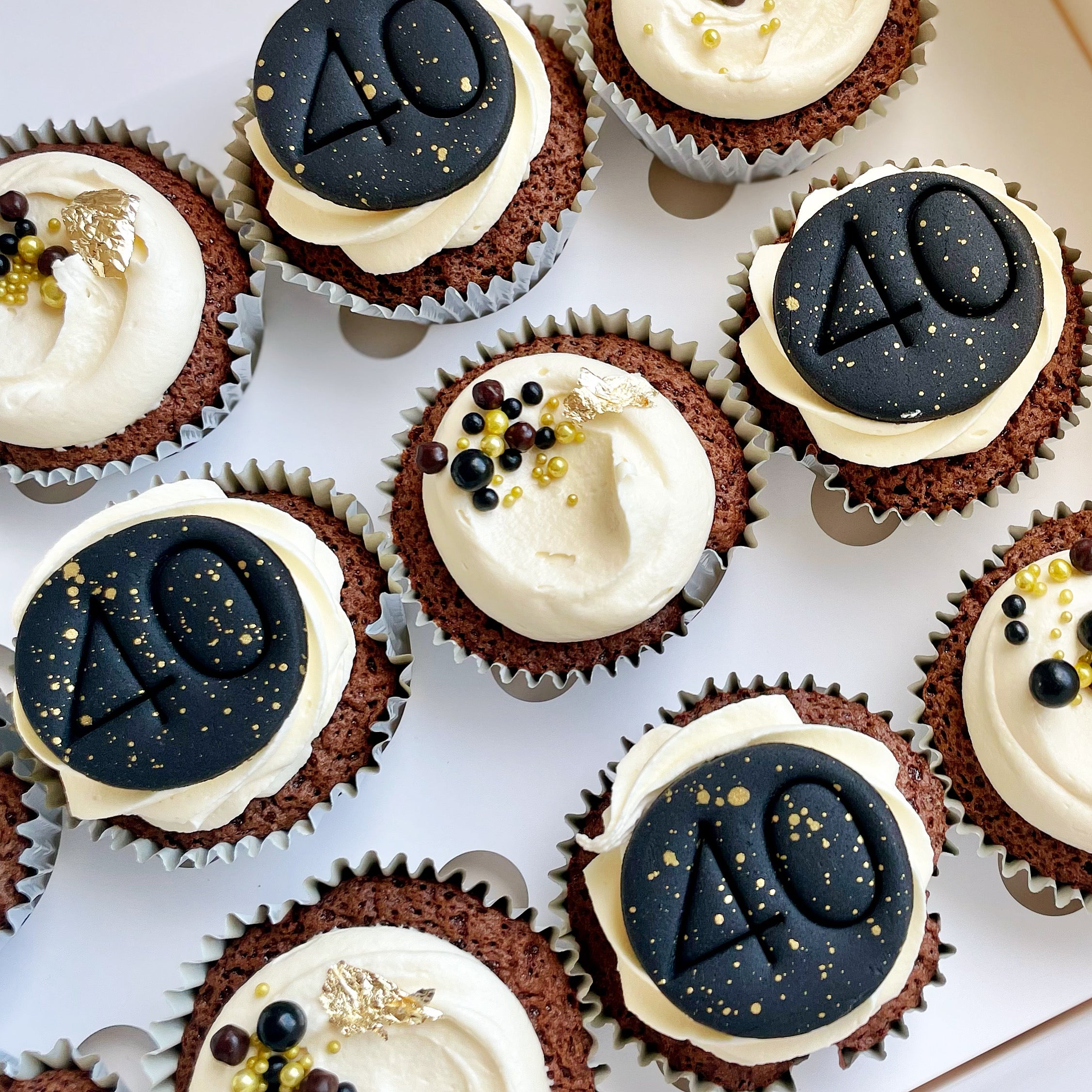 Luxe Number Cupcakes