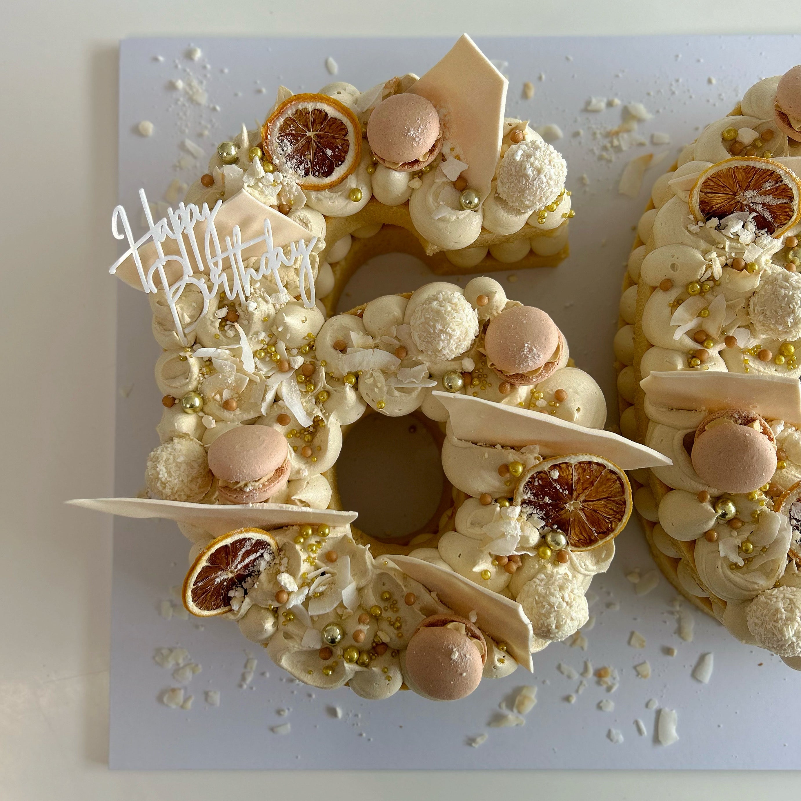 Fruits + Florals Number / Letter Cake