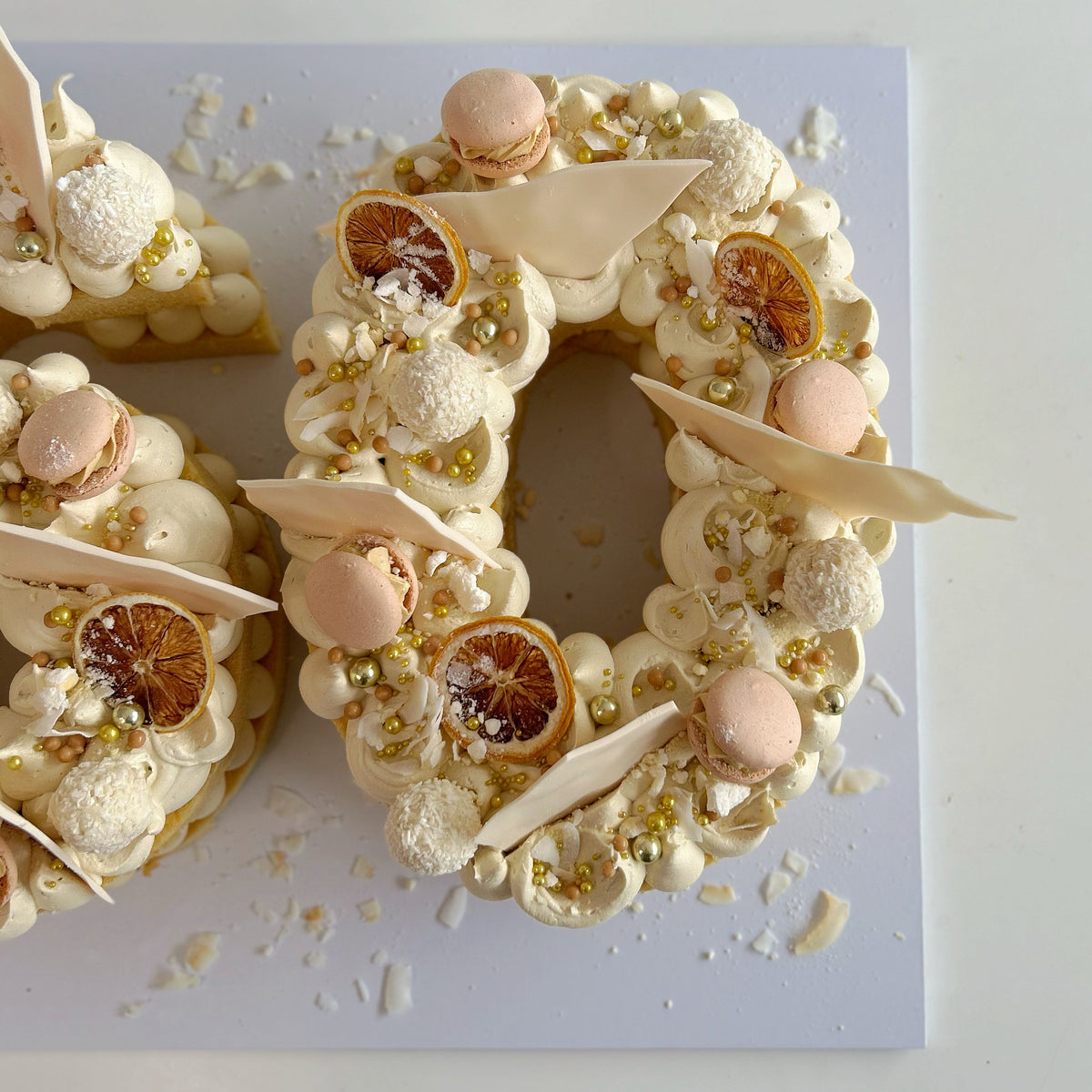 Fruits + Florals Number / Letter Cake